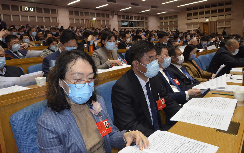 代表們認真聽會。 張代生攝