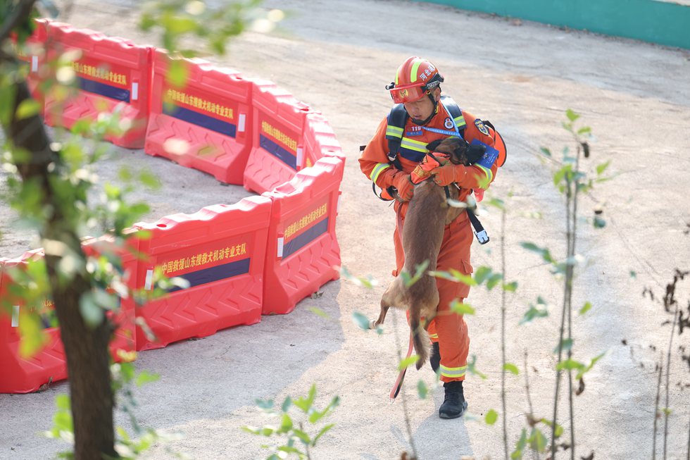 抱著狗狗跑完全程 沒贏比賽卻成了焦點