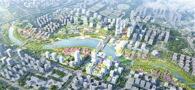 張村河（嶗山段一期北岸）綜合治理工程效果圖。 張村河生態公園規劃建設專項指揮部供圖