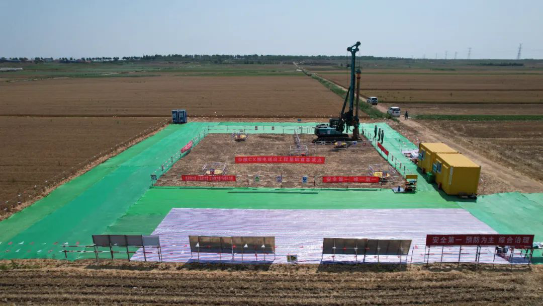 海陽辛安核電送出線路首基試點。趙志強攝