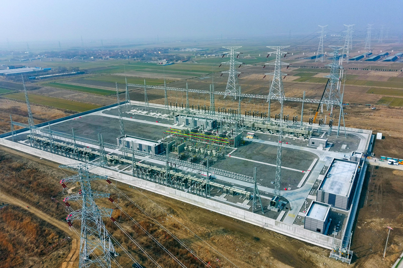 彌河500千伏變電站航拍圖。